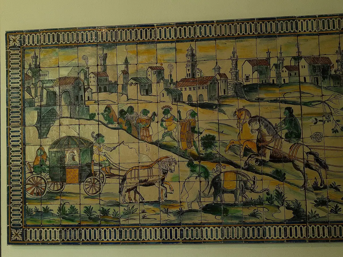 Leopard-hunt azulejo panel in the Museu Nacional do Azulejo, one of the museums in Lisbon